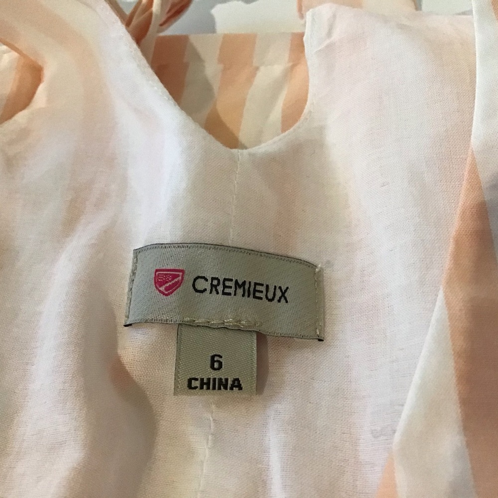 Cremieux Dress 6 Maxi NWT $149 Peach White Stripe - Picture 5 of 16